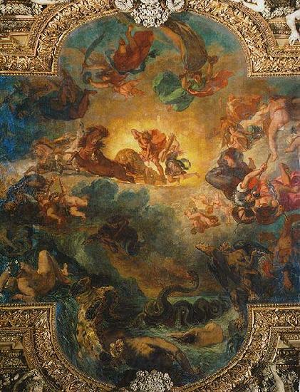 Eugene Delacroix Apollo slaying Python Norge oil painting art